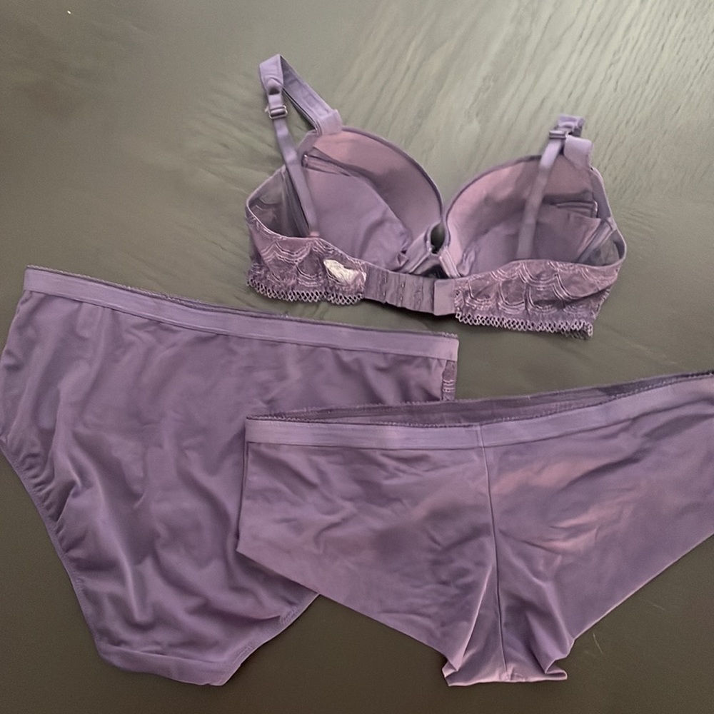 NWOT La Perla Art Deco Purple Panty L - Picture 4 of 6
